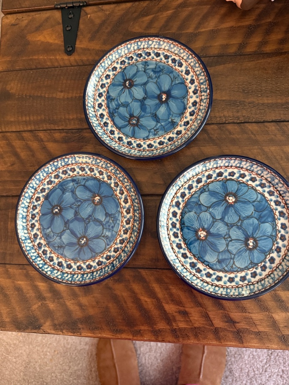 Polish Pottery Floral Ceramic bread and butter Plates - Set of 3